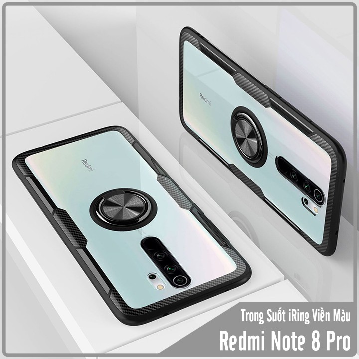 Ốp lưng Xiaomi Redmi Note 8 Pro Trong Suốt Chống Sốc iRing Viền Màu