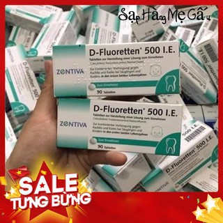 Vitamin D-FLUORETTEN 500 I.E Hỗ Trợ Hấp Thu Canxi Tăng Chiều Cao [ HÀNG ĐỨC ĐI AIR]