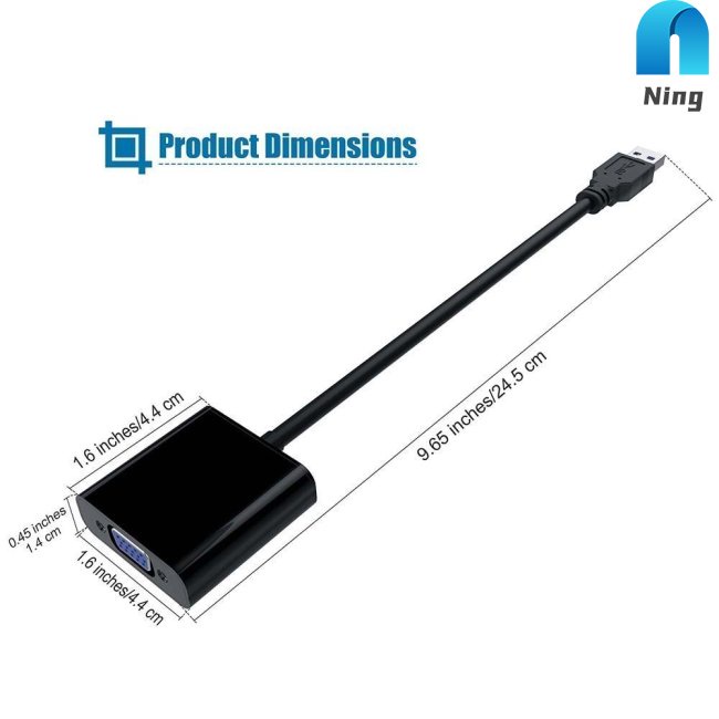 Dây Cáp Chuyển Đổi Ning USB 3.0 Sang VGA Cho Màn Hình Đồ Họa Máy Tính Laptop