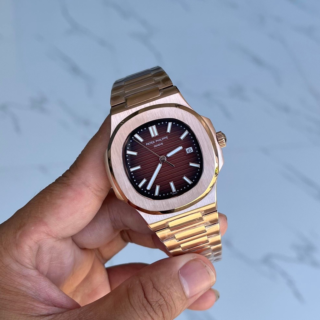 Đồng Hồ Nam Cơ Automatic Patek Nautilus PT5711KL Dây Kim Loại Lịch Ngày Hàng Chuẩn Cao Cấp - 5 Màu