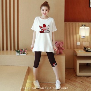 Đồ bộ mặc nhà thêu adi lửng cao cấp - y hình