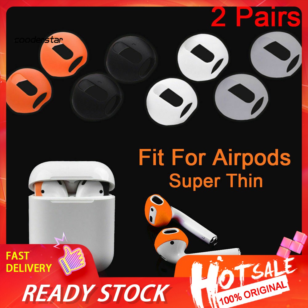 Set 2 cặp nút tai nghe silicone chống trượt thích hợp cho Airpods 1 2