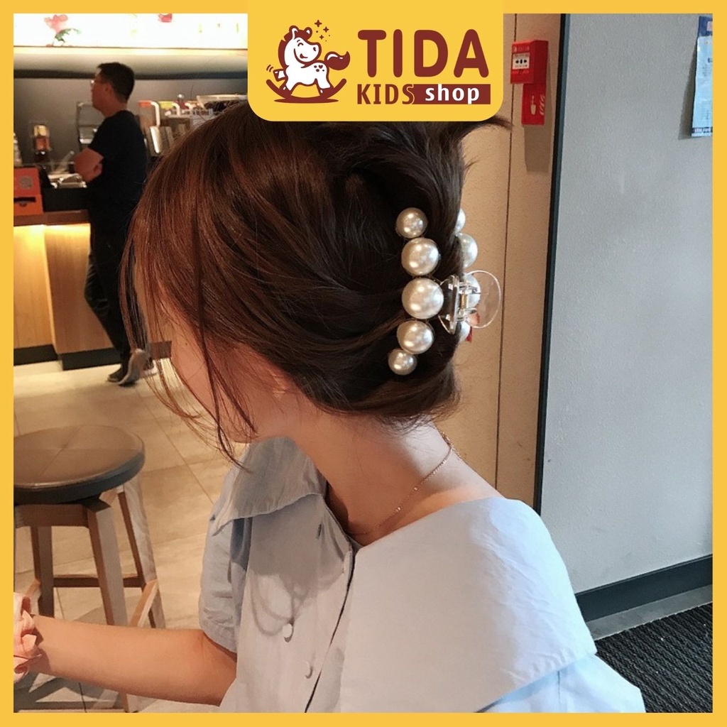 Kẹp Càng Cua Ngọc Trai ⚡ RẺ VÔ ĐỊCH ⚡ Cặp Ngọc Trai Dễ Thương Siêu Bền Đẹp Cute, Văn Phòng Phẩm TiDa Kids Shop