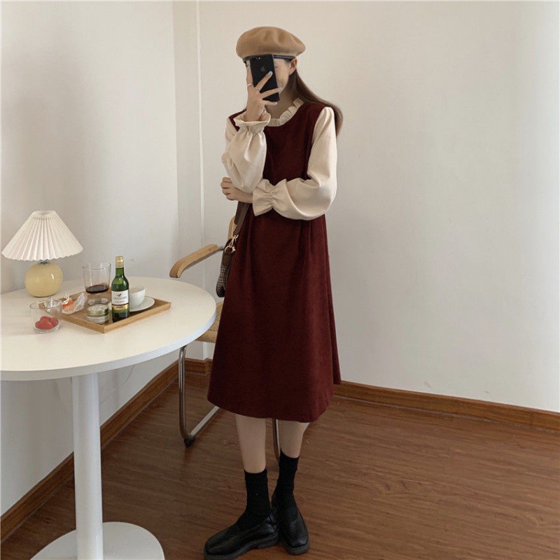 Váy Dài VINTAGE 🔥FREESHIP🔥 Đầm Nhung Dáng Xòe- Hàng CAO CẤP | BigBuy360 - bigbuy360.vn