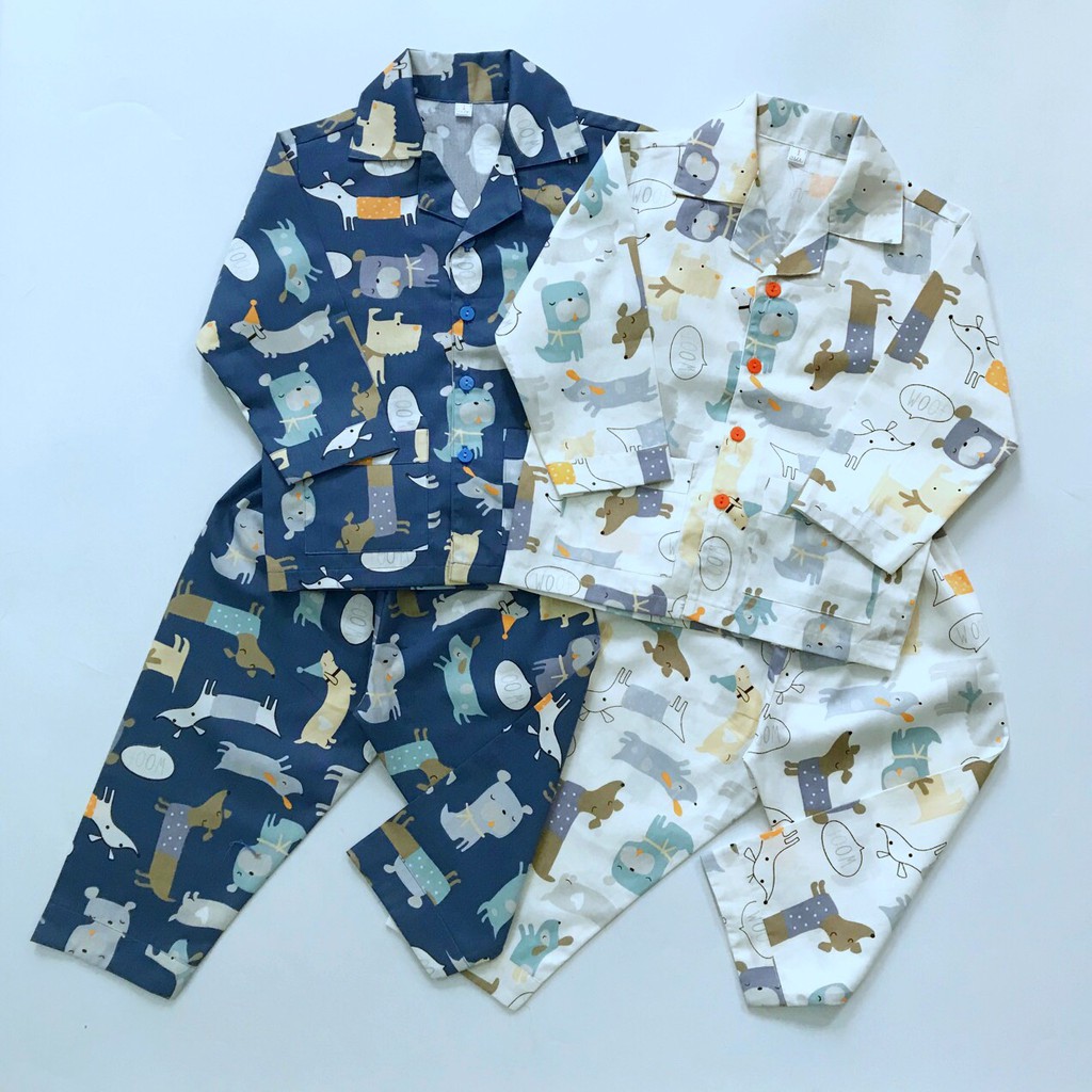 Bộ ngủ dài tay Pijama Cho Bé vải Thô lụa cotton - Nhiều mẫu chọn lựa 10-20kg