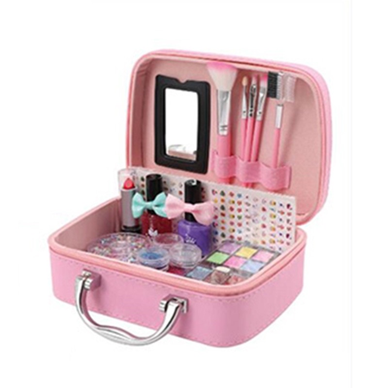 Túi trang điểm 20 / 22 món son phấn mắt kim tuyến, sơn, móng tay giả trẻ em dễ dàng rửa sạch với nước 768-8 768-16 768-7