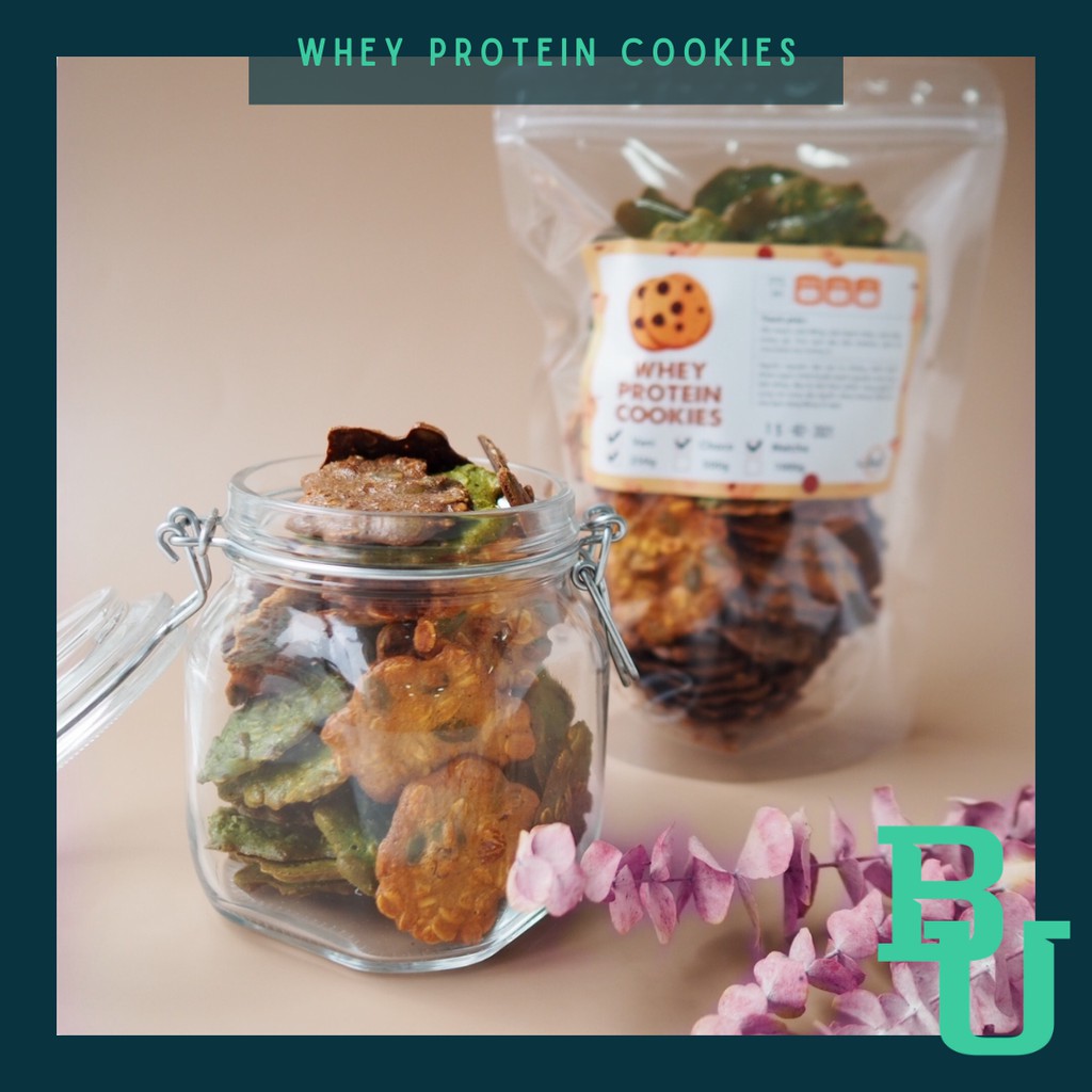 250g Bánh Whey Protein Cookies - Bữa Phụ Tiện Lợi Bổ Sung Whey Protein Hỗ Trợ Siết Cân,Tăng Cơ