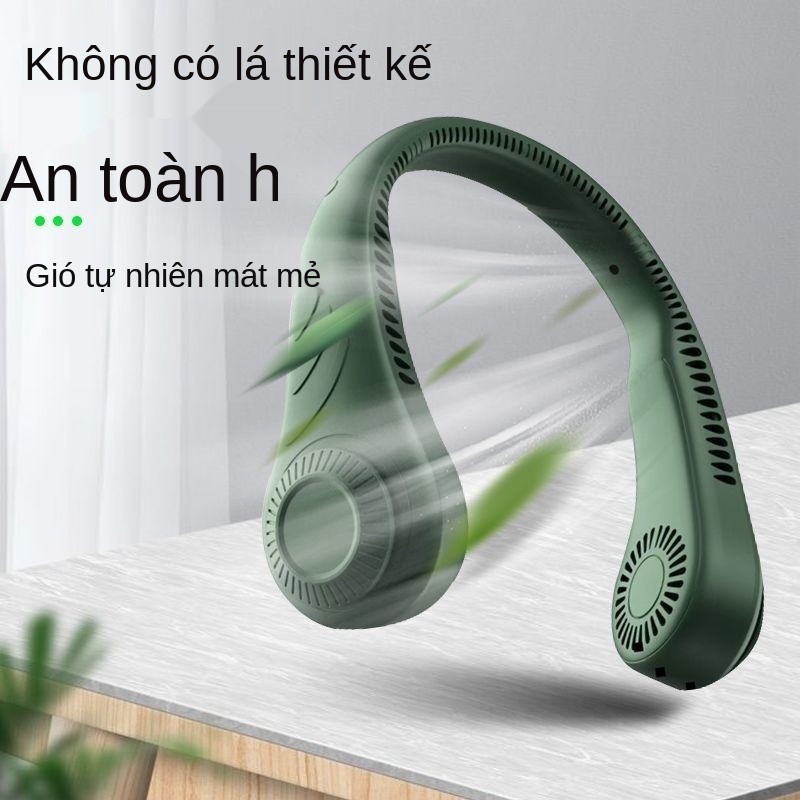 Không có lá treo cổ Quạt nhỏ thể sạc lại di động ngoài trời siêu yên tĩnh Bài tập nhà bếp dành cho sinh viên L