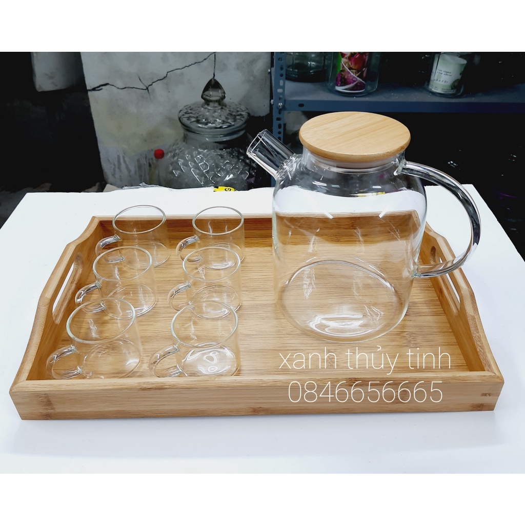 Bộ bình trà 1,6l + 6 chén quai trụ 100ml(AT17.1+CT3)