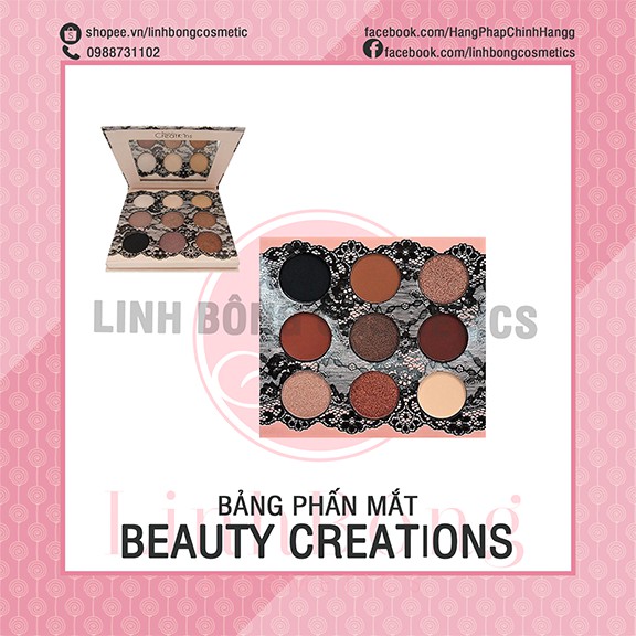 BẢNG PHẤN MẮT BEAUTY CREATIONS BOUDOIR EYESHADOW PALETTE 9 MÀU