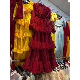 Váy maxi tơ bèo tầng