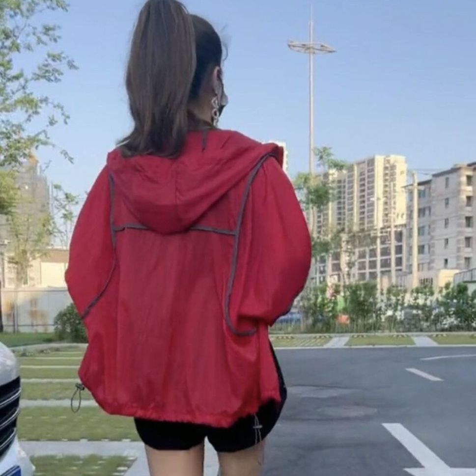 Áo Khoác Chống Nắng Có Mũ Trùm Dáng Rộng Thiết Kế Mới Thời Trang Mùa Hè Theo Phong Cách Hàn Quốc