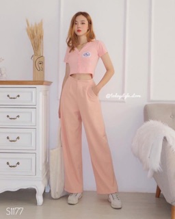 SET ÁO CROPTOP + QUẦN HỒNG