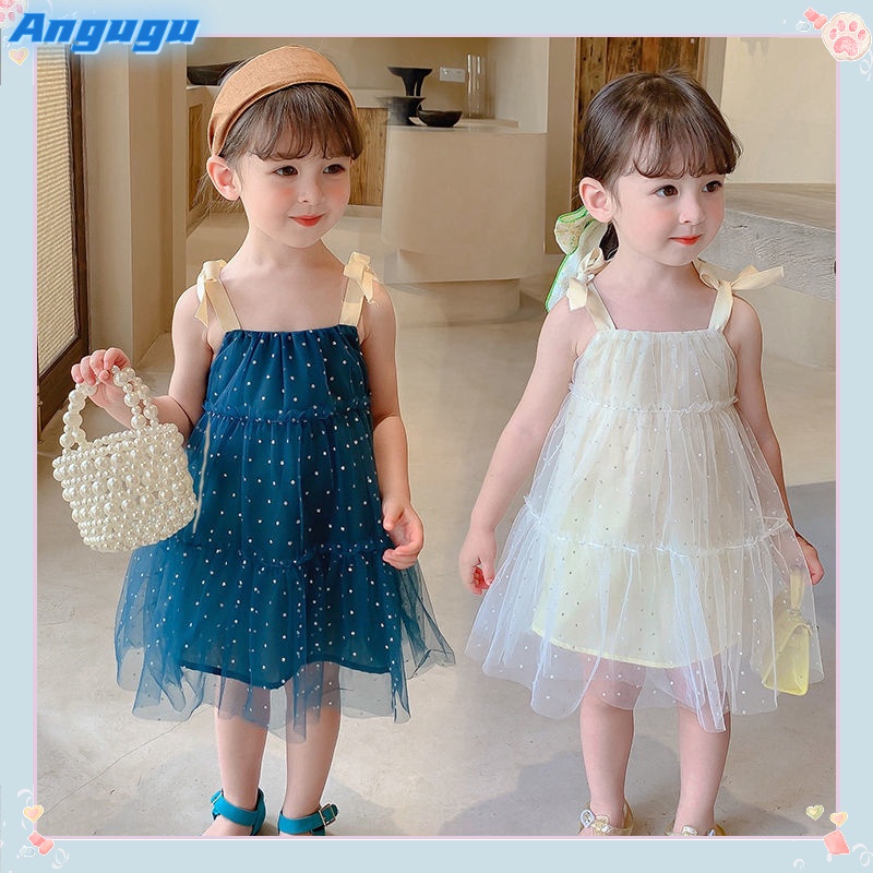 Đầm Công Chúa Mùa Hè Hai Dây Vải Tuyn Cho Bé Gái 3-4 - 5-6 - 7-8 - 9-10 - 11-12 Tuổi
