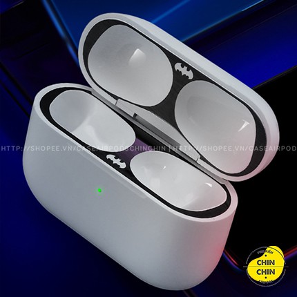 Miếng Dán Kim Loại Nam Châm Chống Bụi Bảo Vệ Tai Nghe AirPods Pro Hình Siêu Nhân MV