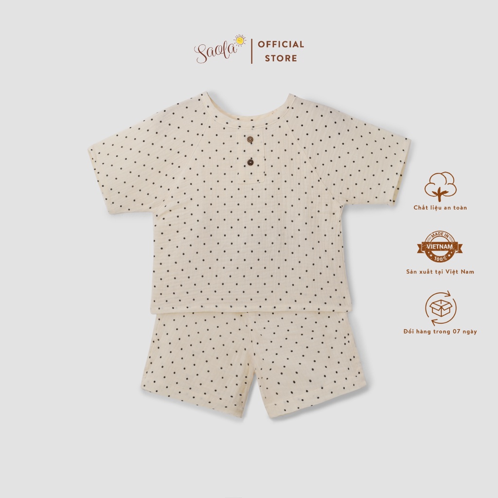 Bộ Áo Quần Cho Bé Trai/ Bé Gái Chất Liệu Muslin Thoáng Mát Mặc Hè -  ARMIN SET - SEM004 - SAOLA KIDS CLOTHING