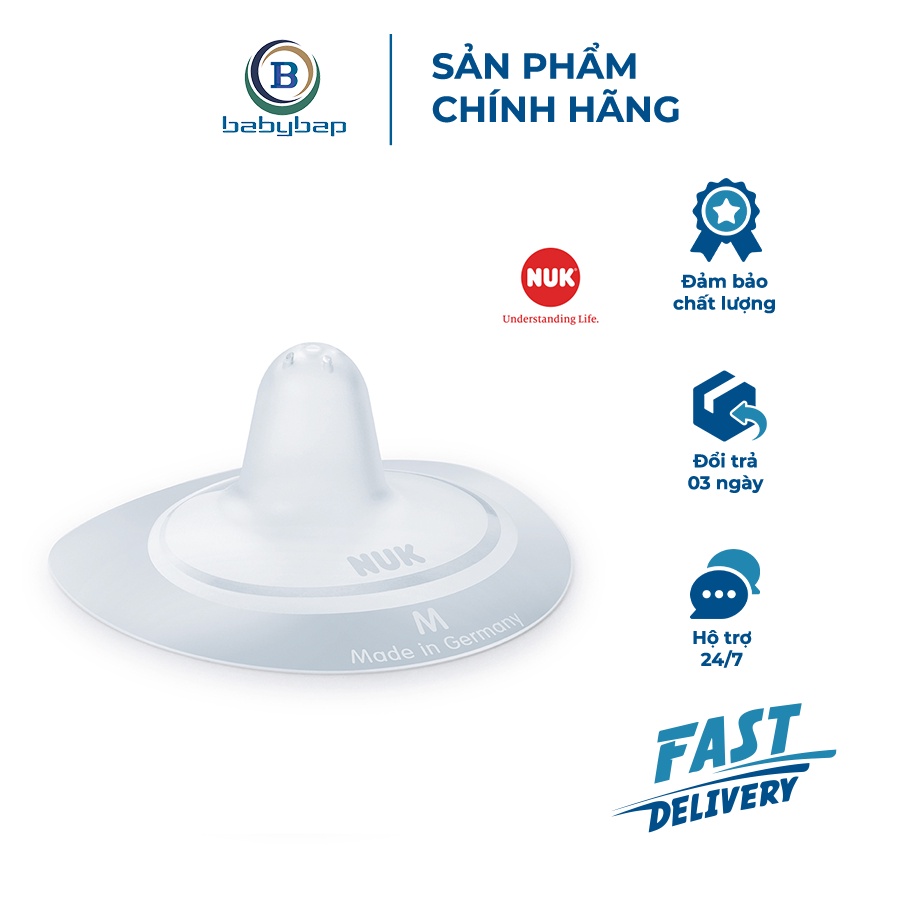 Trợ Ti NUK (Bán Nguyệt) Cao Cấp Mềm Mỏng, Bám Dính Cực Tốt Cho Bé Cảm Giác Gần Gũi