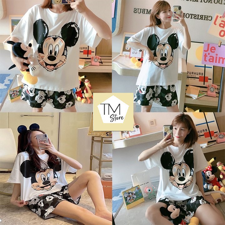 Bộ Đồ Ngủ Nữ MICKY, Đồ Bộ Nữ Chất TIci Form Rộng TM Store