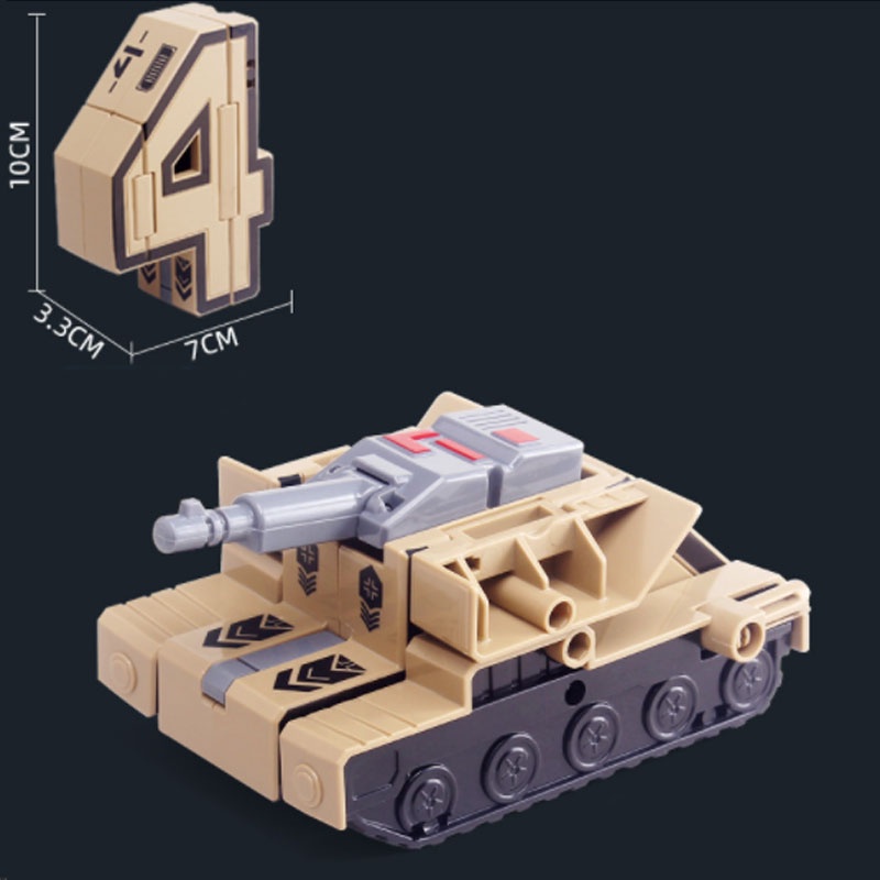 Số lắp ráp biến hình ô tô robot size đại số lẻ - Số xếp hình 10x 7 x3.3 cm