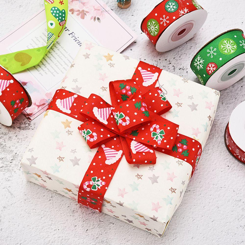 Ynatural christmasn ribbon thủ công mỹ nghệ phụ kiện đồ dùng cho bữa tiệc 25mm 10 yards bowknot handmade merry christmas gift box wrapping