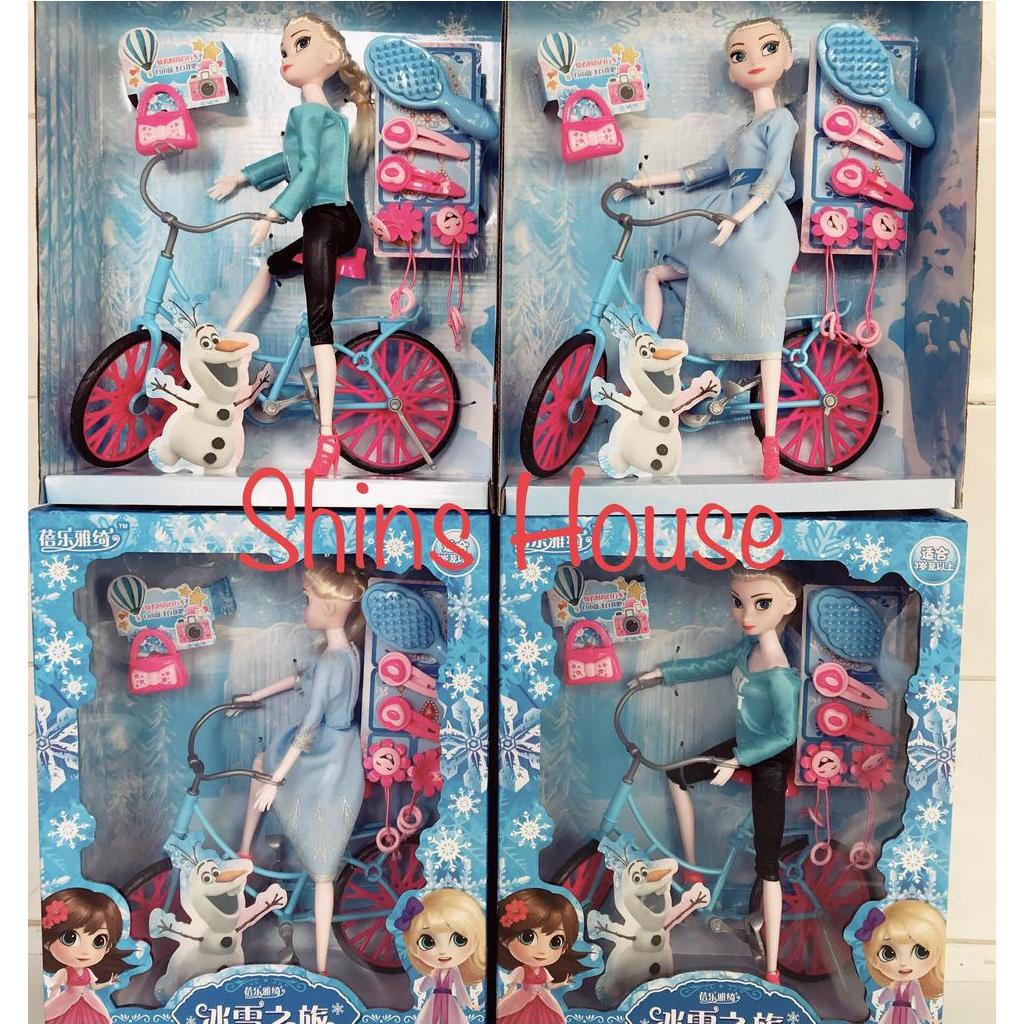 🎀 BÚP BÊ ELSA CHẠY XE ĐẠP, MẪU MỚI CỰC ĐẸP 💖