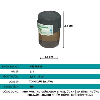 Tinh dầu đuổi muỗi sả java nguyên chất thơm phòng thiên nhiên an toàn Nesfarm TDSCL1