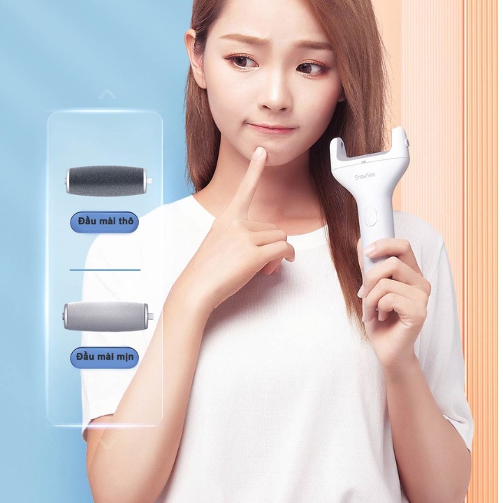 Máy chà gót chân tẩy tế bào chết Xiaomi Tặng kèm kem dưỡng, chống nước IPX6, tẩy da chết giúp chân mịn màng - BH 12 Thán
