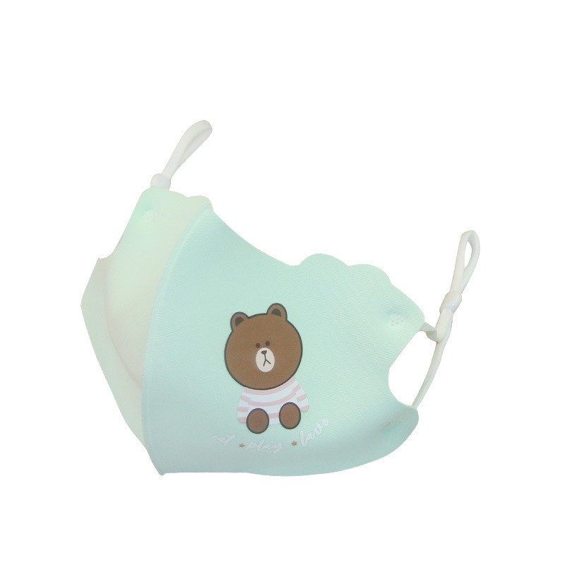 Khẩu trang cho bé vải xu mịn cấp độ 5 hình thú dễ thương ôm vành tai