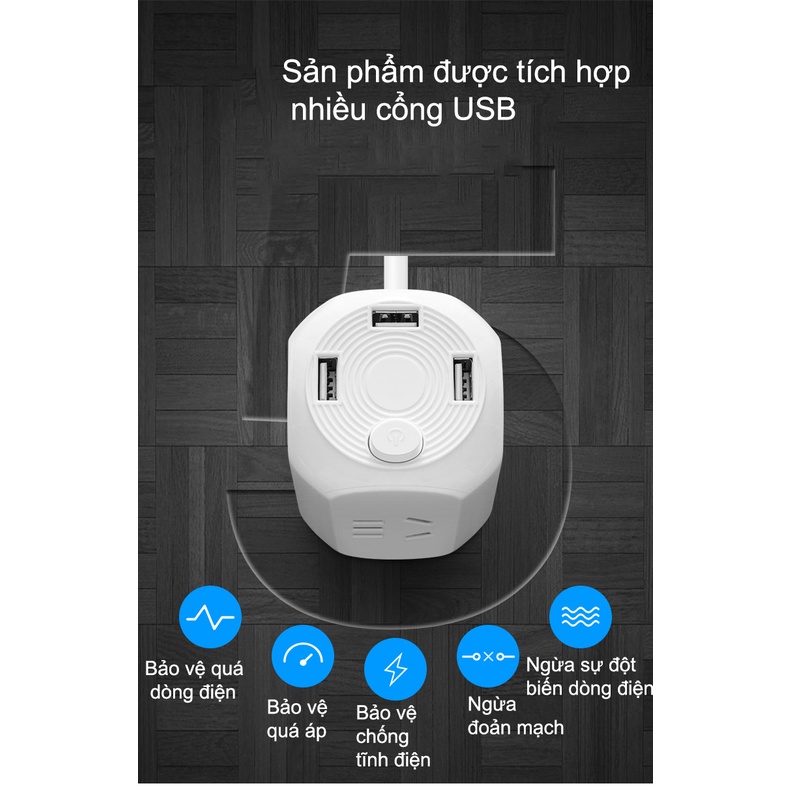 Ổ cắm điện thông minh đa năng tích hợp cổng USB tiện ích, Ổ điện chống cháy nổ chịu công suất cao FASOLA