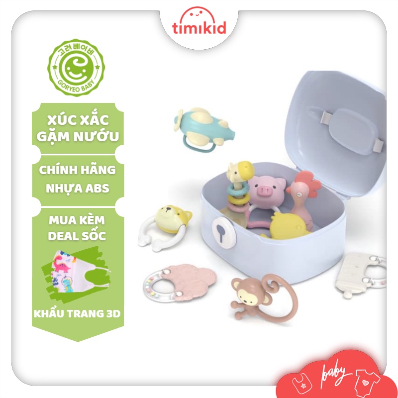 Xúc Xắc Gặm Nướu GORYEO BABY Bộ Đồ Chơi Sơ Sinh Hình Con Vật 9 món