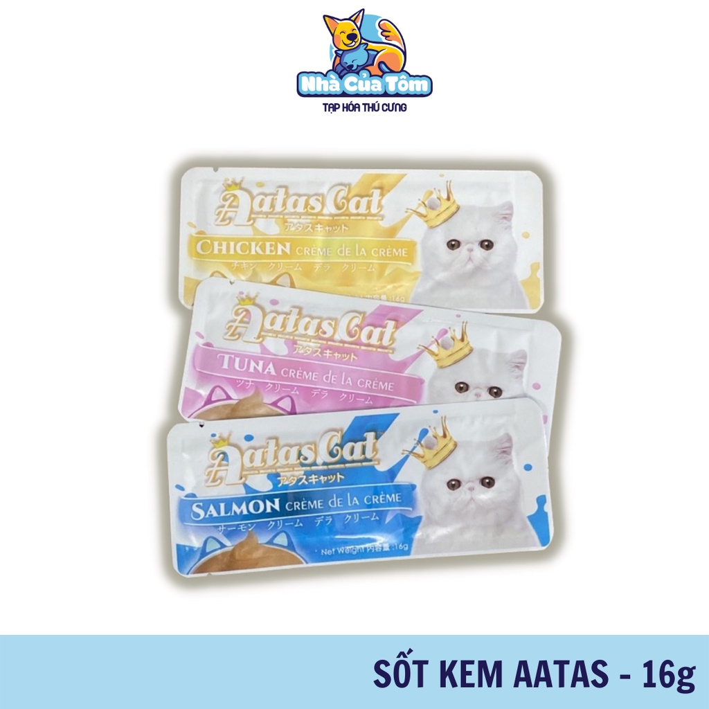 [Gói 16g] Sốt Kem Thưởng AATAS CAT Cho Mèo Nhiều Hương Vị Bổ Dưỡng