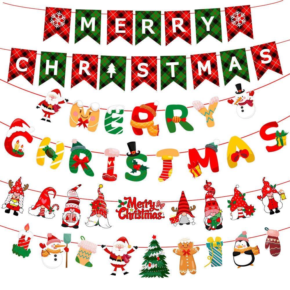 Dây Cờ Treo Trang Trí Giáng Sinh Hình Ông Già Noel 3m