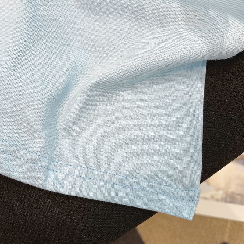 Áo Thun Ngắn Tay Dáng Rộng Thêu Họa Tiết Trẻ Trung Dễ Phối Đồ Thời Trang Mùa Hè Cho Nữ