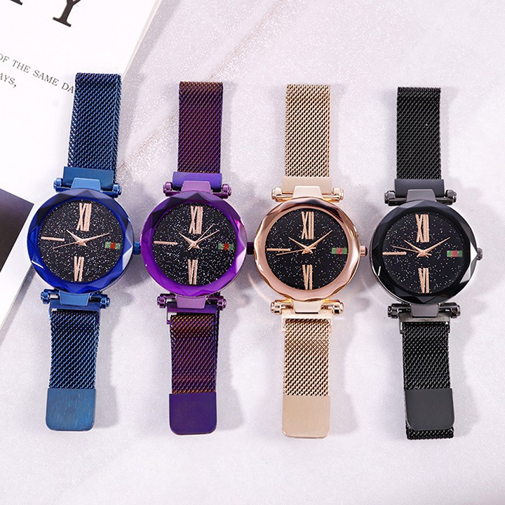 ĐỒNG HỒ NỮ ULZZANG 1102 DÂY THEP KHÓA NAM CHÂM THIẾT KẾ SANG TRỌNG Bán lẻ giá sỉ