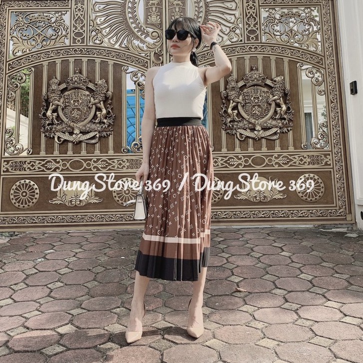 Chân Váy Nữ Xếp Ly Dáng Dài Kết Hợp Họa Tiết Cao Cấp QC Freeship,Chân Váy Xòe Chữ A Xu Hướng Lưng Cao Thời Trang Nữ Tính | BigBuy360 - bigbuy360.vn