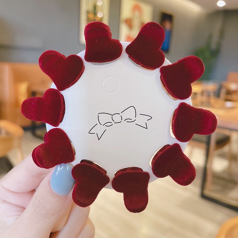 [HCM] Vỉ 10 kẹp cua nhí bọc nhung cute dễ thương phong cách Hàn Quốc - Selenshop