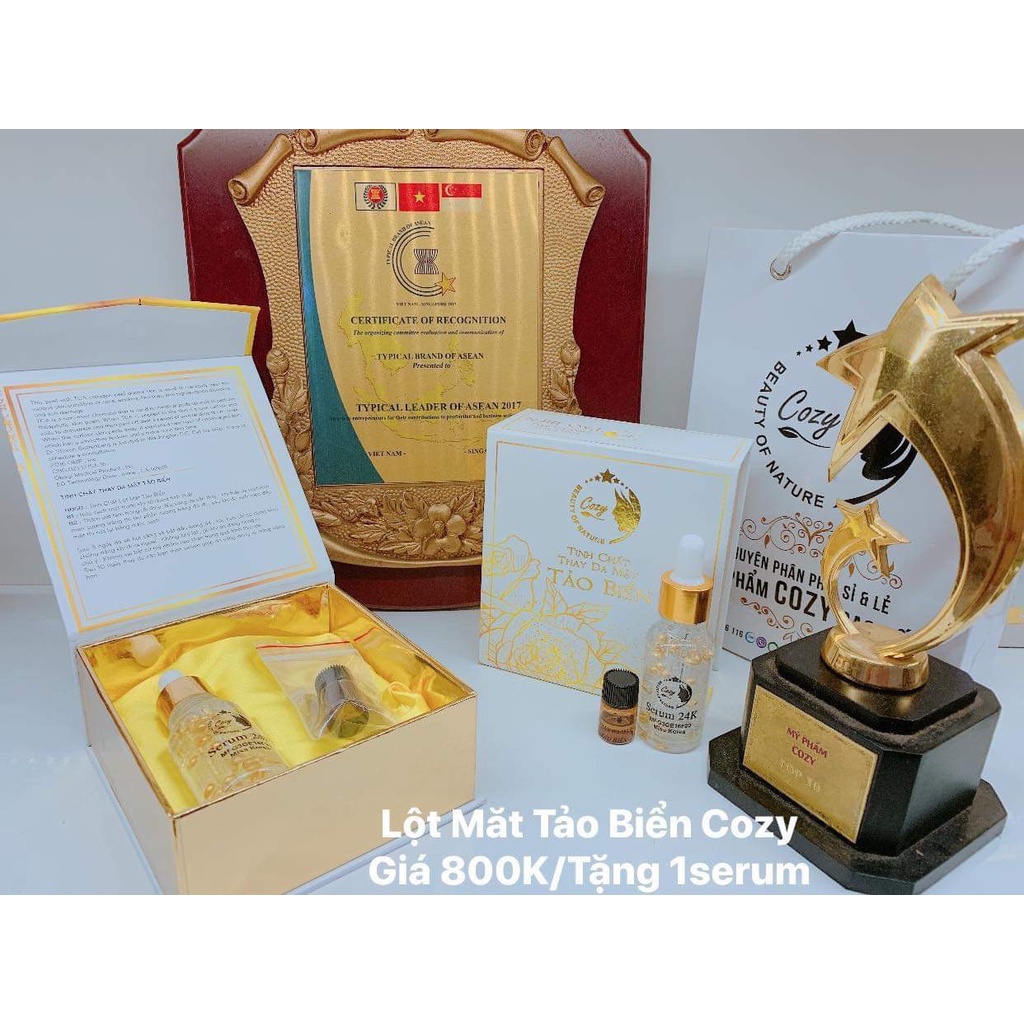 Thay da mặt tảo biển COZY tặng kèm 1 serum