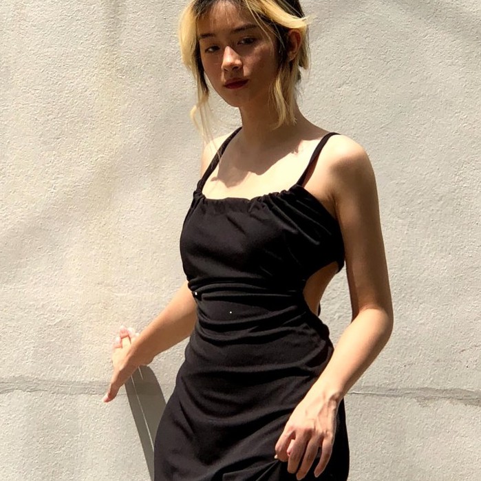 Váy hở lưng lụa cắt eo sexy quyến rũ dự tiệc, đi biển thời trang Becky