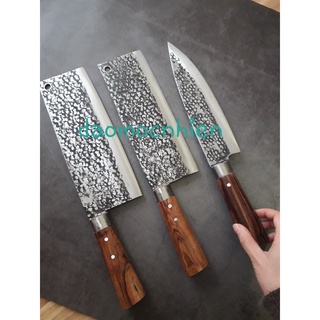 Bộ dao chặt gà vịt và dao thái dao lọc siêu sắc Mộc nhiên Phúc sen