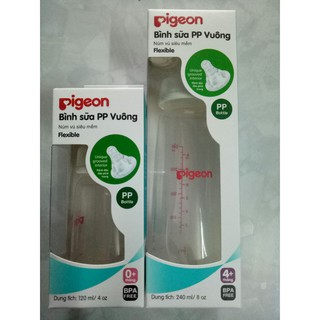 Combo bình sữa pp vuông cổ hẹp 240ml +bình sữa pp vuông cổ hẹp 120ml