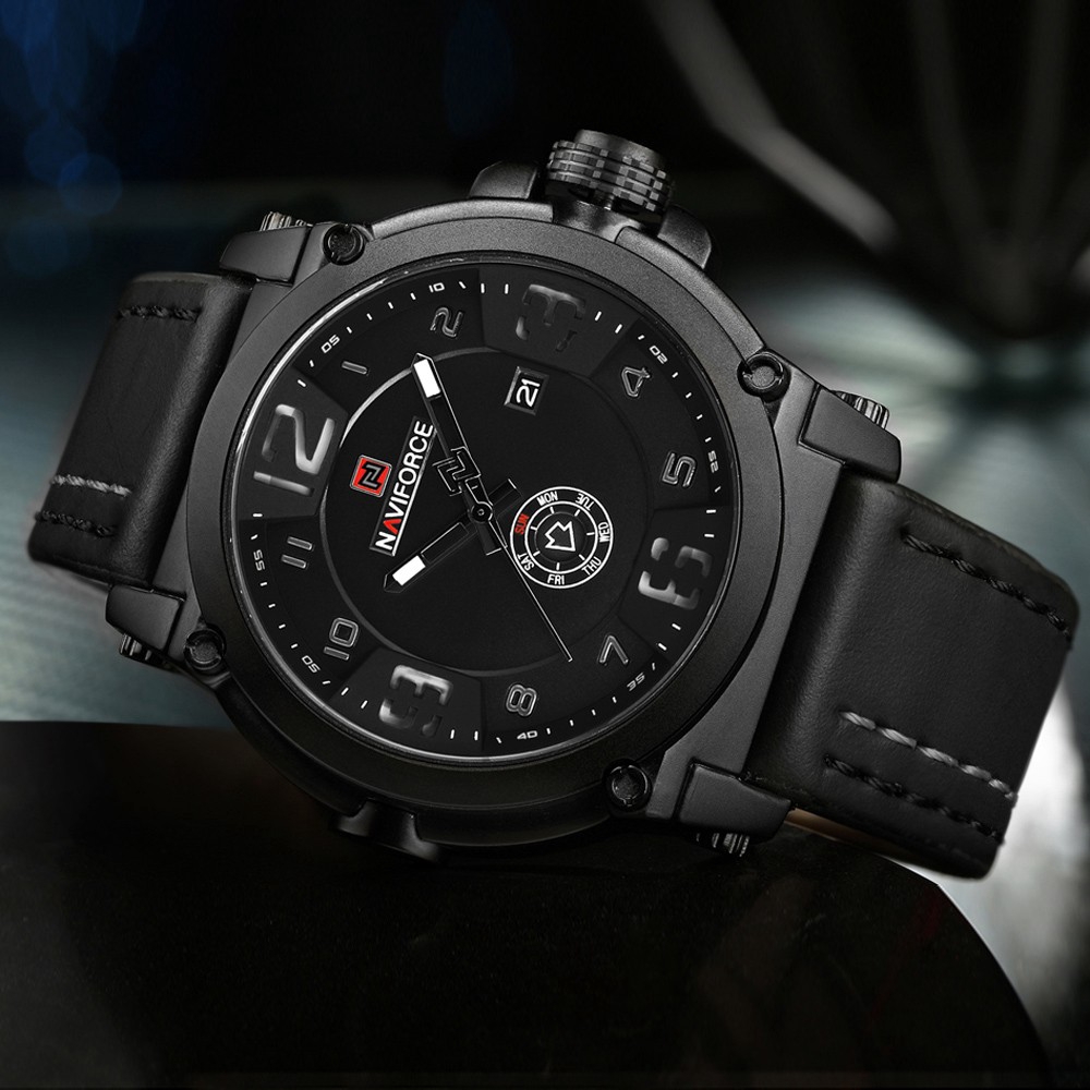 NAVIFORCE NF9099 Men Sport Fashion Leather Band Analog Quartz Watch | BigBuy360 - bigbuy360.vn