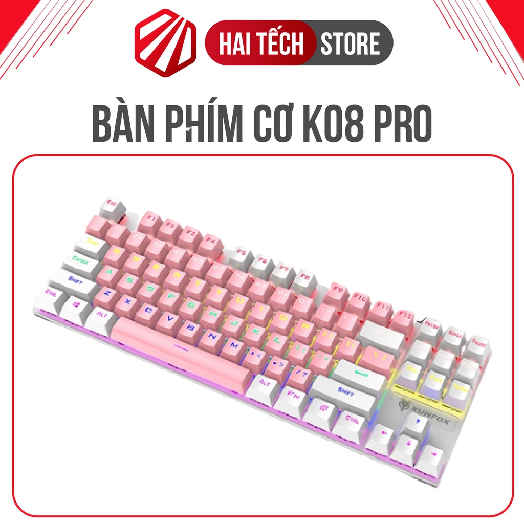 Bàn phím cơ gaming K08 PRO Blue switch bản CAO CẤP 2022 led RGB, Bán phím máy tính chơi game K80 dành cho PC Laptop