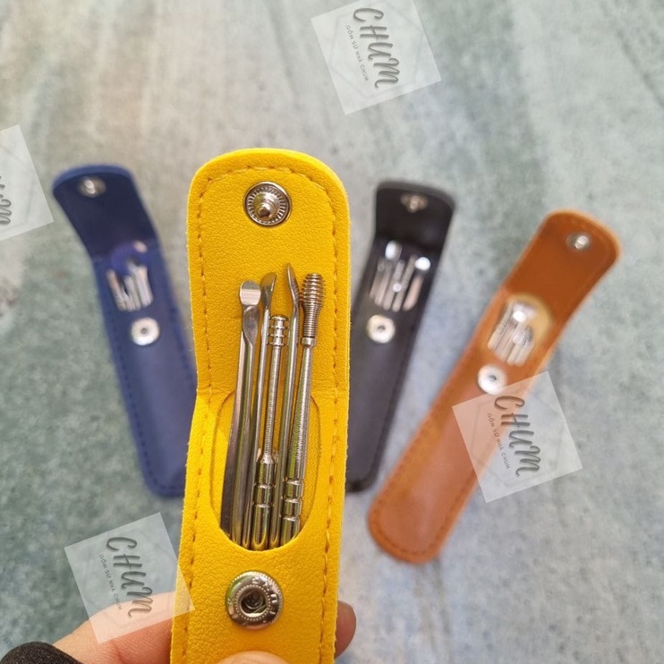 Bộ dụng cụ vệ sinh tai ngoáy tai đồ lấy ráy tai Cao Cấp bằng thép không gỉ an toàn cho bé và gia đình TC5
