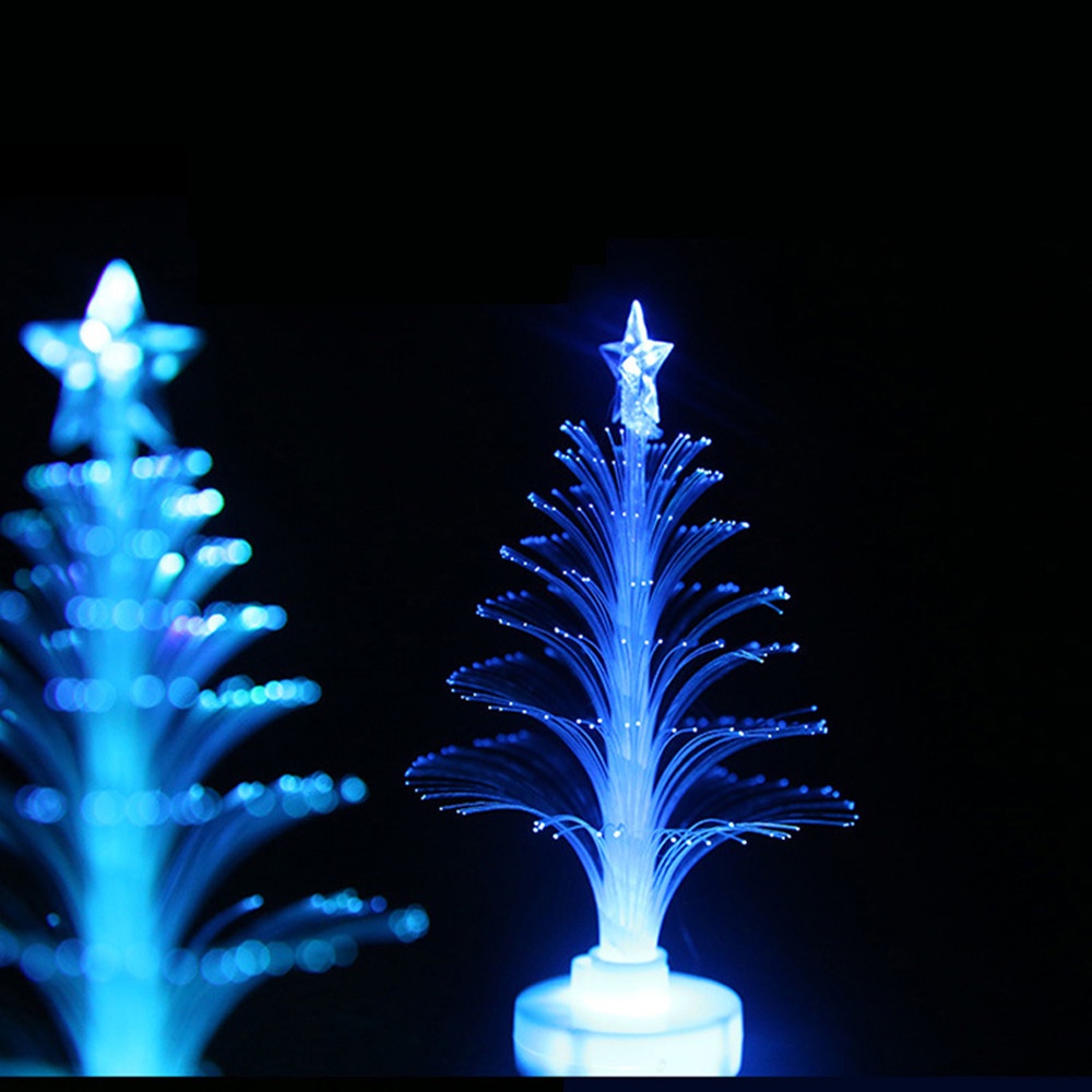 LED Colorful Fiber Optic Christmas Tree Colored Fiber Optic Slow Flash LED Mini Christmas Tree with Top Star Battery Powered