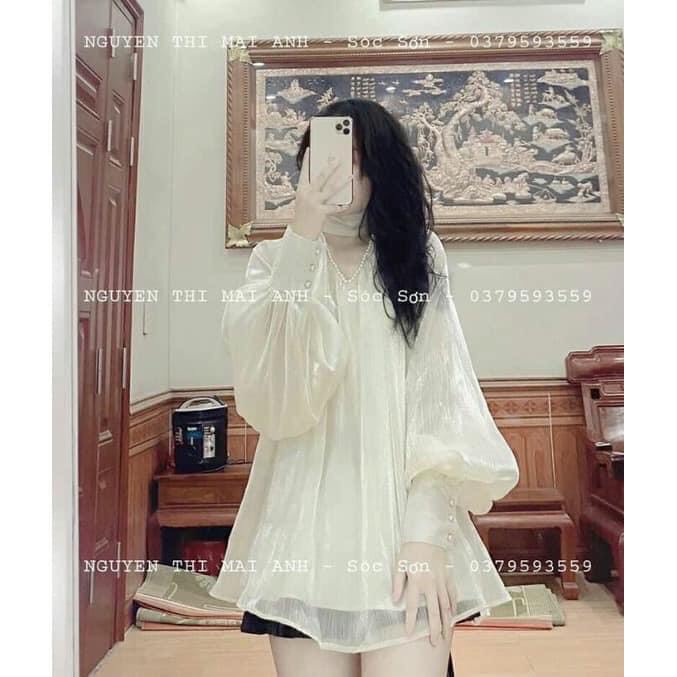 Áo sơ mi tơ đũi tay phồng siêu hót. Đủ màu cho chị em chon Xanh, Hồng, Trắng, Be, Nâu. ZADOLA FASHION