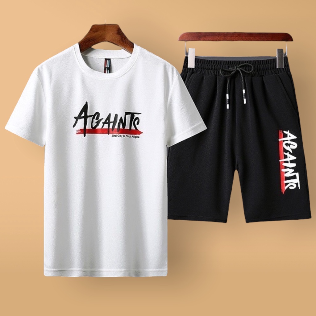 Bộ hè nam mẫu AGAIN chất thể thao thun mè mát thoáng khí mẫu mới 2022