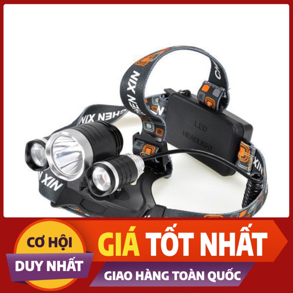 [ giảm giá sốc ] Đèn Pin Đội Đầu 3 Bóng Led Siêu Sáng HIGH POWER HEADLAMP T6, Sạc Pin Siêu Tiện Dụng