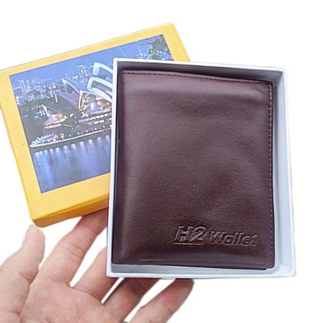 Ví nam H2 Wallet da bò Nappa 100% - bóp đứng nam Sang Trọng - Đẳng Cấp.