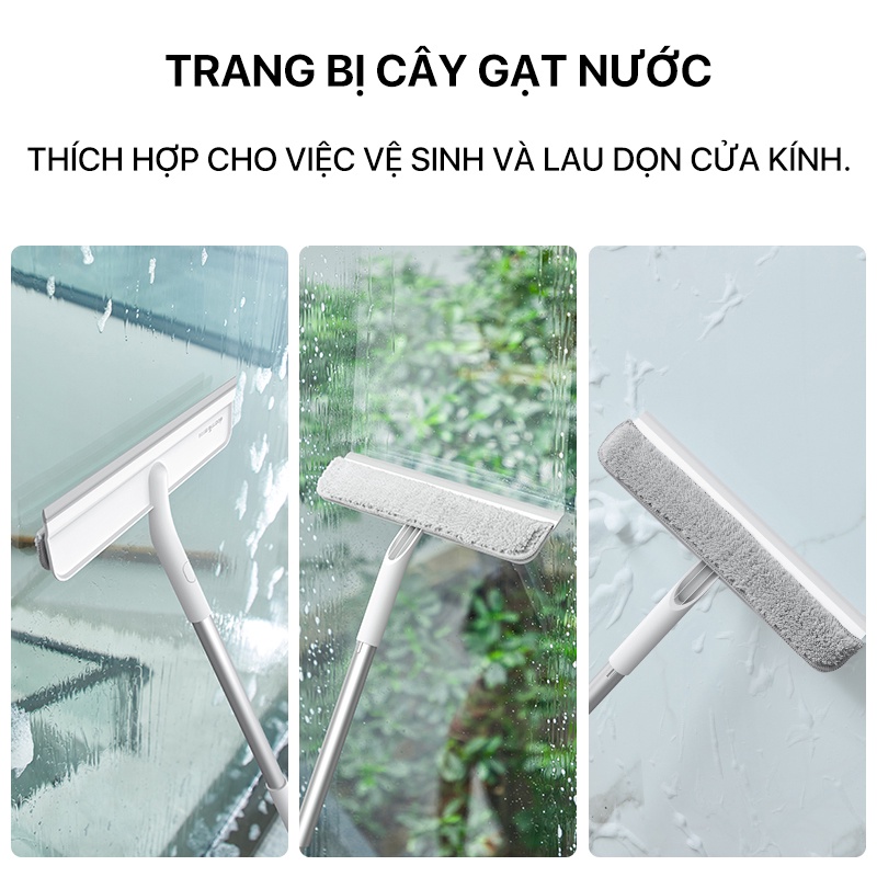 Bộ chổi lau nhà 3 món Xiaomi Deerma QJ100 Thiết kế tiện dụng, dễ dàng tháo lắp kính có thể được làm sạch