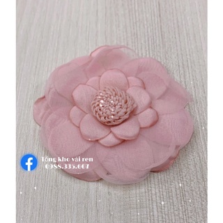 Hoa voan cài  áo (voan kết hợp lụa)